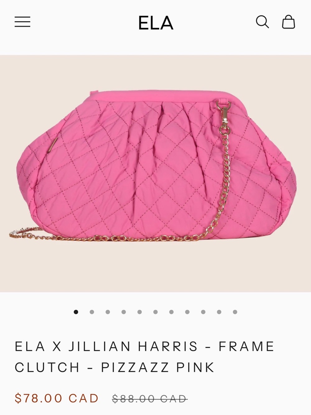 ELA X JILLIAN HARRIS - FRAME CLUTCH - PIZZAZZ PINK
